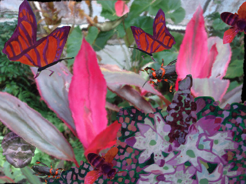 Red butterflies - cm 80 x 60